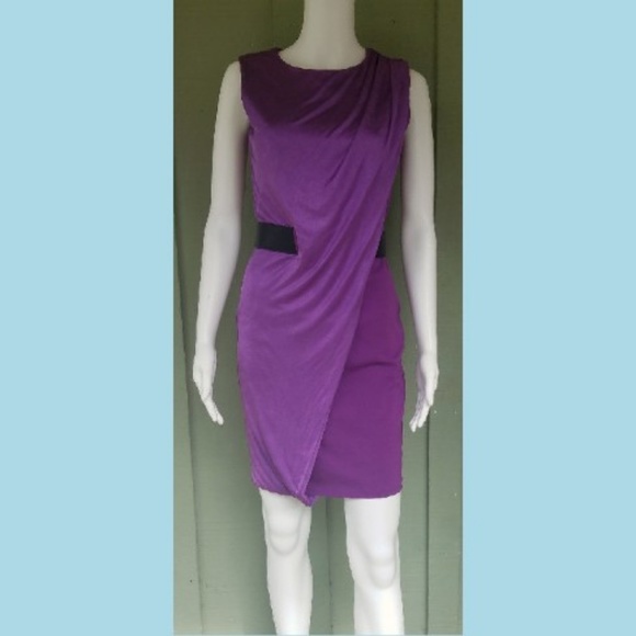 NWT HALSTON HERITAGE Orchid Purple Draped Dress - Picture 3 of 6